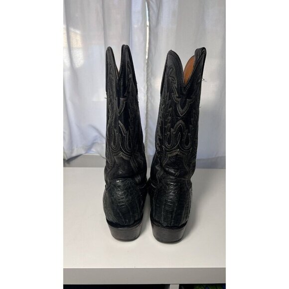 LUCCHESE BOOT COMPANY MENS SIZE 9-D CAiMAN BLACK GORGEOUS! - Picture 2 of 15